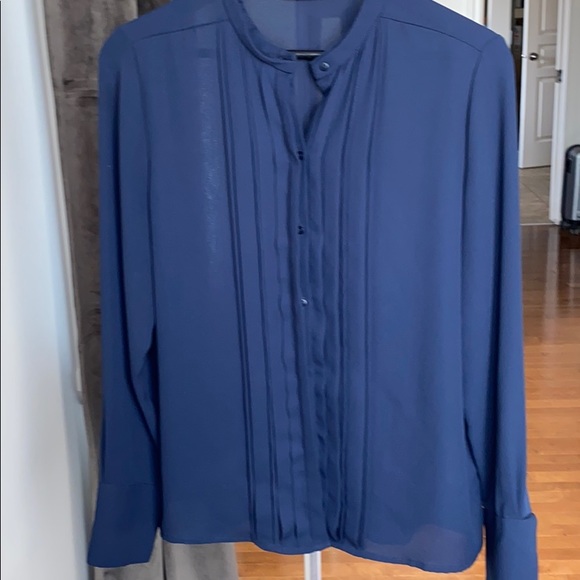Zara Blue Navy Blouse - Picture 3 of 5